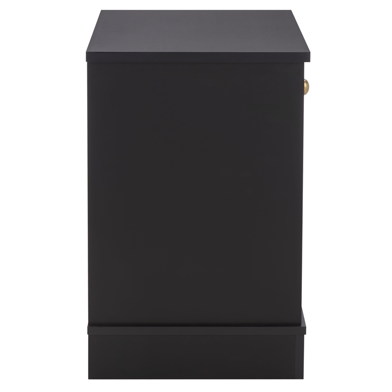Safavieh Shafa Wood Side Table in Black / Brass
