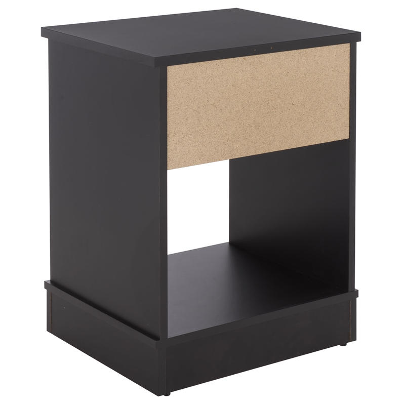Safavieh Shafa Wood Side Table in Black / Brass