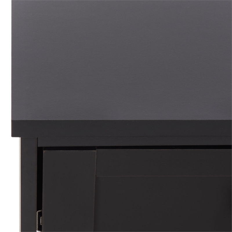 Safavieh Shafa Wood Side Table in Black / Brass