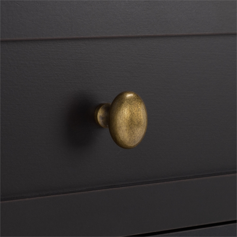 Safavieh Shafa Wood Side Table in Black / Brass
