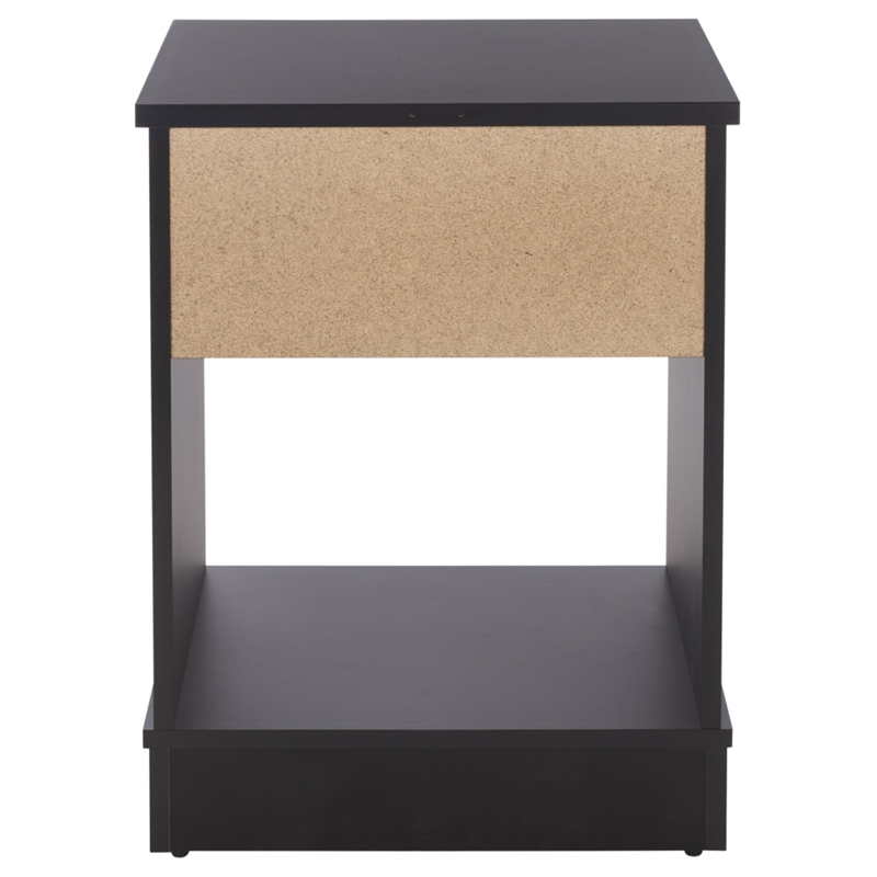 Safavieh Shafa Wood Side Table in Black / Brass