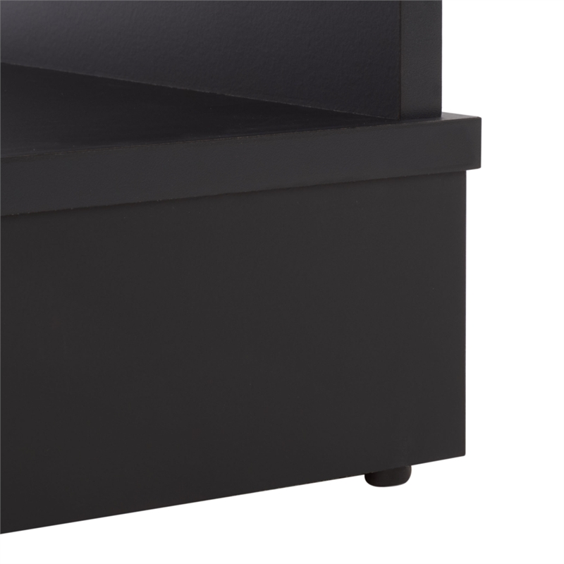 Safavieh Shafa Wood Side Table in Black / Brass
