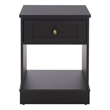 Safavieh Shafa Wood Side Table in Black / Brass