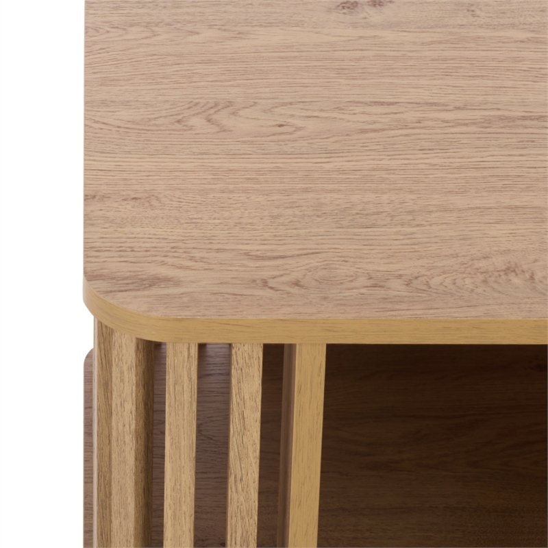 Safavieh Kiyoshi Wood and Metal Accent Table in Oak / Black