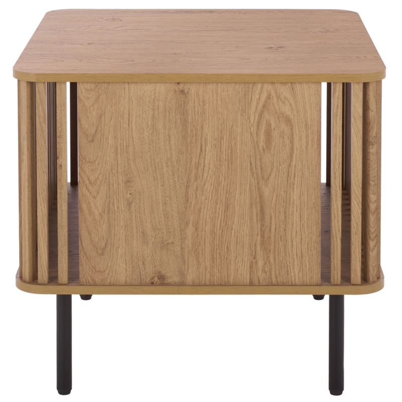 Safavieh Kiyoshi Wood and Metal Accent Table in Oak / Black