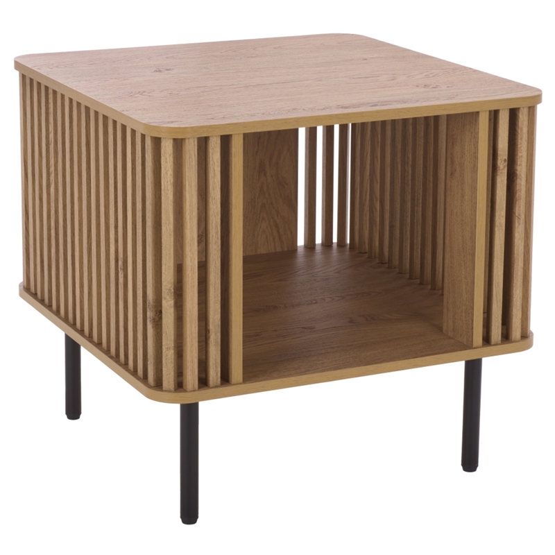 Safavieh Kiyoshi Wood and Metal Accent Table in Oak / Black