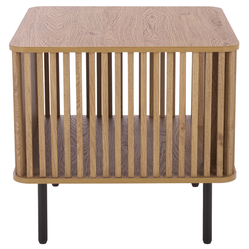 Safavieh Kiyoshi Wood and Metal Accent Table in Oak / Black