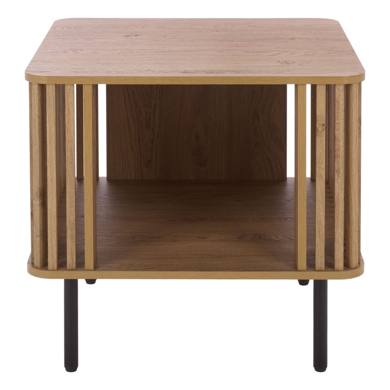 Safavieh Kiyoshi Wood and Metal Accent Table in Oak / Black