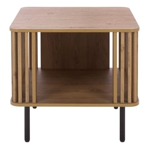 Safavieh Kiyoshi Wood and Metal Accent Table in Oak / Black