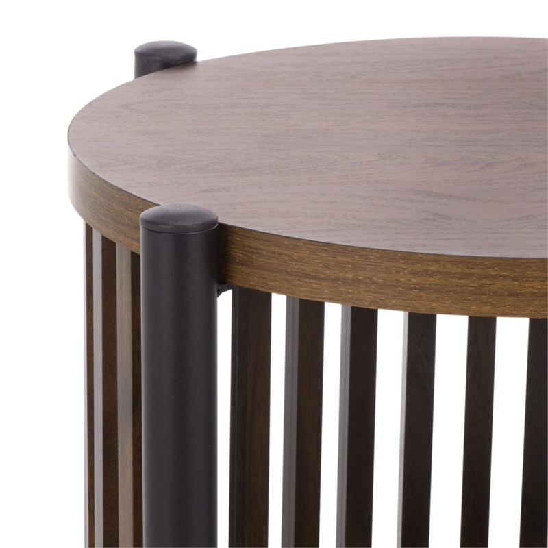 Safavieh Marami Wood and Metal Accent Table in Walnut / Black