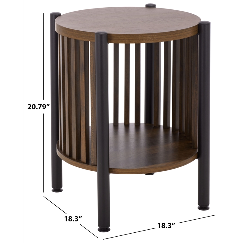 Safavieh Marami Wood and Metal Accent Table in Walnut / Black