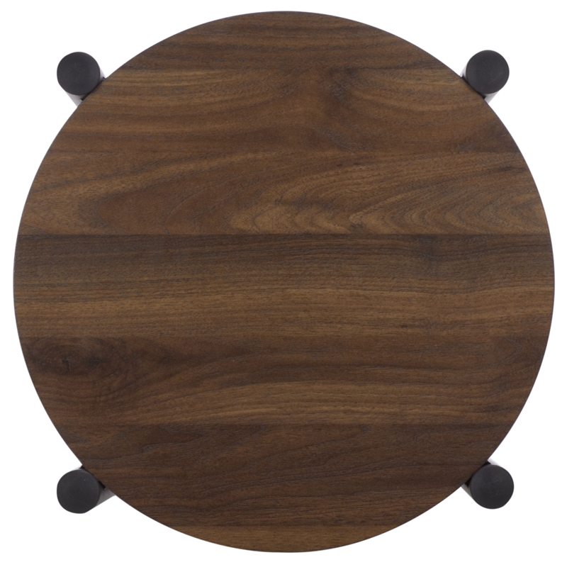 Safavieh Marami Wood and Metal Accent Table in Walnut / Black
