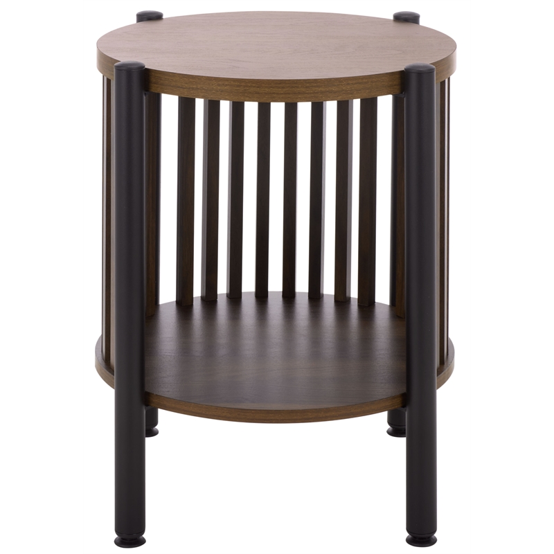 Safavieh Marami Wood and Metal Accent Table in Walnut / Black