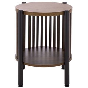 Safavieh Marami Wood and Metal Accent Table in Walnut / Black