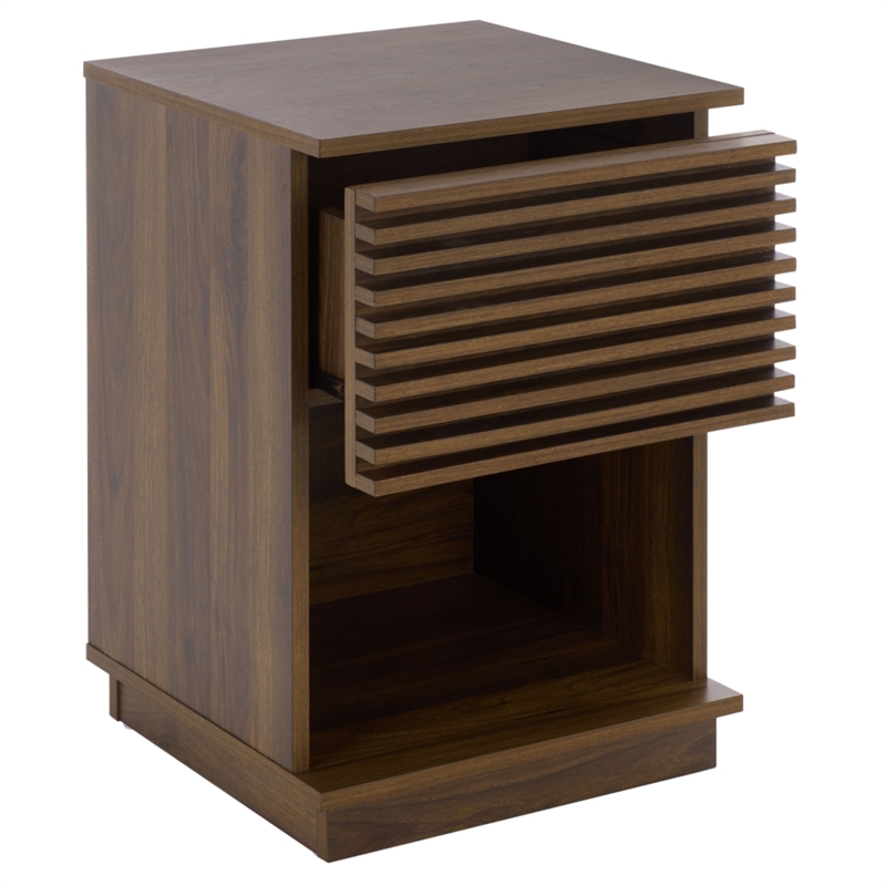 Safavieh Moroto 1 Drawer Wood Accent Table in Walnut