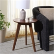 Safavieh Bahaus Round Wood Accent Table  in Walnut