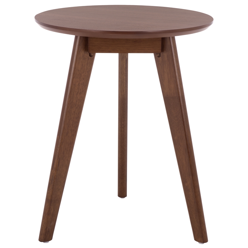 Safavieh Bahaus Round Wood Accent Table  in Walnut