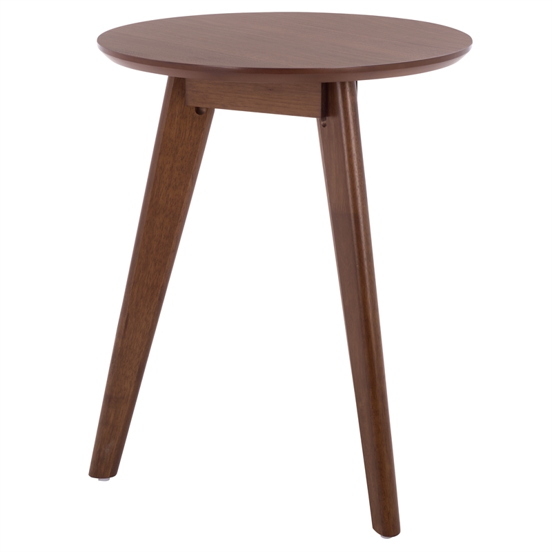 Safavieh Bahaus Round Wood Accent Table  in Walnut
