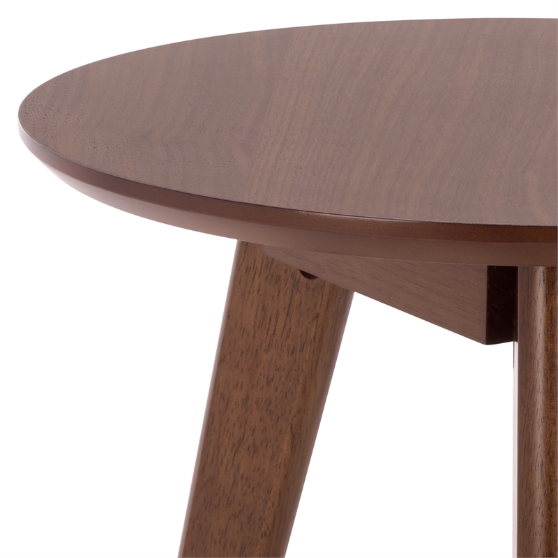 Safavieh Bahaus Round Wood Accent Table  in Walnut