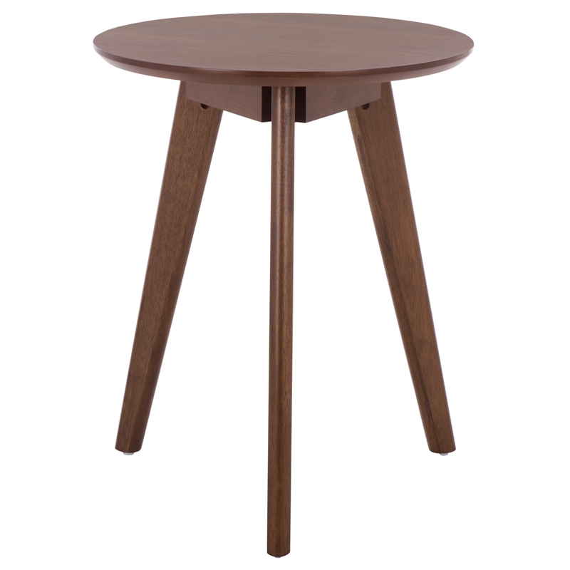 Safavieh Bahaus Round Wood Accent Table  in Walnut