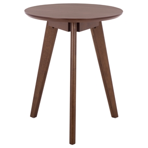 Safavieh Bahaus Round Wood Accent Table  in Walnut