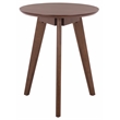 Safavieh Bahaus Round Wood Accent Table  in Walnut