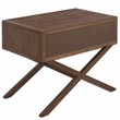 Safavieh Large Sadie 1 Drawer Metal and Wood Nightstand  in Chocolate