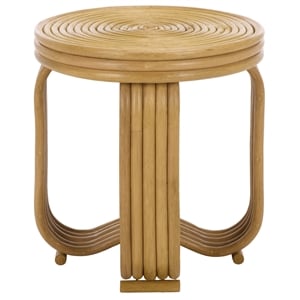 Safavieh Asleesh Round Rattan Accent Table in Natural