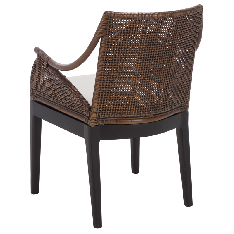 Safavieh Norita Wood Arm Chair in Brown / Ivory