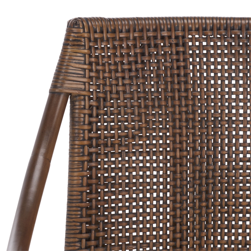 Safavieh Norita Wood Arm Chair in Brown / Ivory