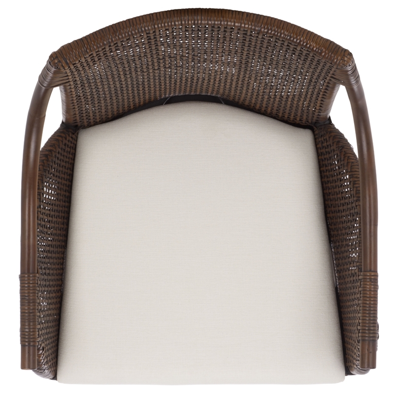 Safavieh Norita Wood Arm Chair in Brown / Ivory