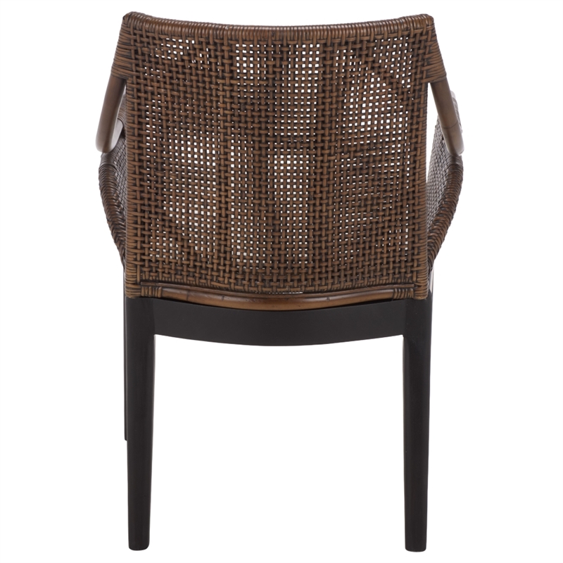 Safavieh Norita Wood Arm Chair in Brown / Ivory