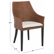 Safavieh Riko Wood Arm Chair  in Brown/ Black/ Ivory