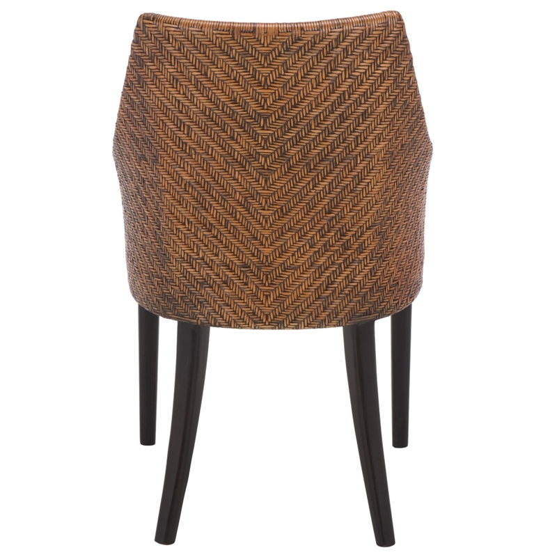 Safavieh Riko Wood Arm Chair  in Brown/ Black/ Ivory