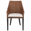 Safavieh Riko Wood Arm Chair  in Brown/ Black/ Ivory