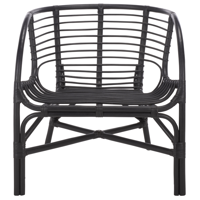 Safavieh Valeriya Woven Rattan Arm Chair in Black