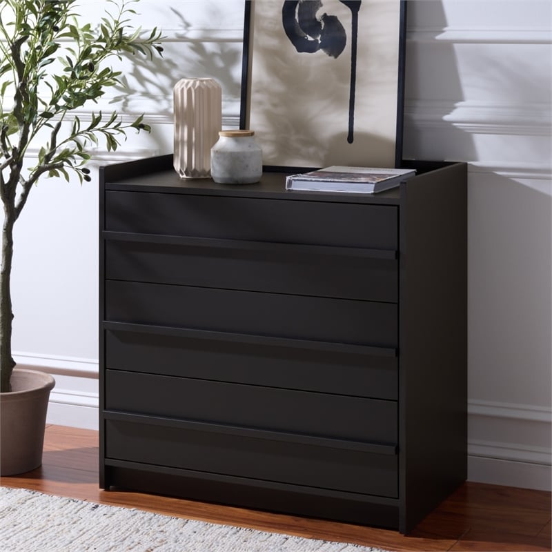 Safavieh Mishi 3 Drawer Wood Chest in Black