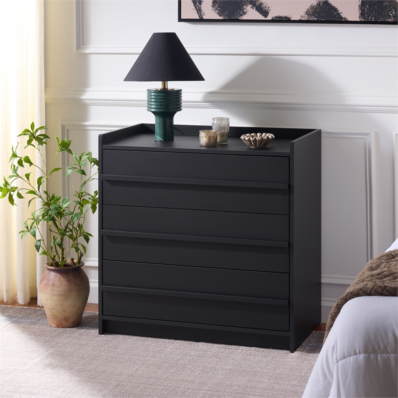 Safavieh Mishi 3 Drawer Wood Chest in Black