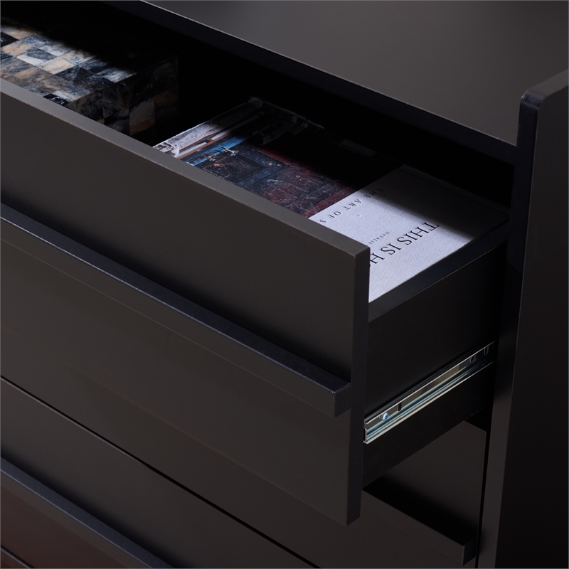 Safavieh Mishi 3 Drawer Wood Chest in Black