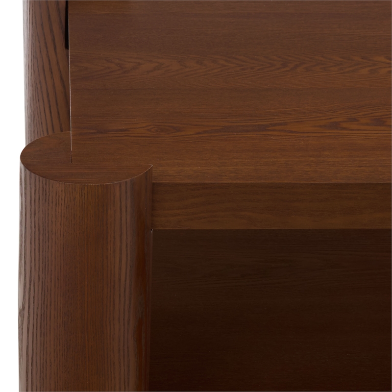 Safavieh Camoni 1 Shelf Wood Coffee Table in Walnut
