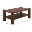 Safavieh Camoni 1 Shelf Wood Coffee Table in Walnut