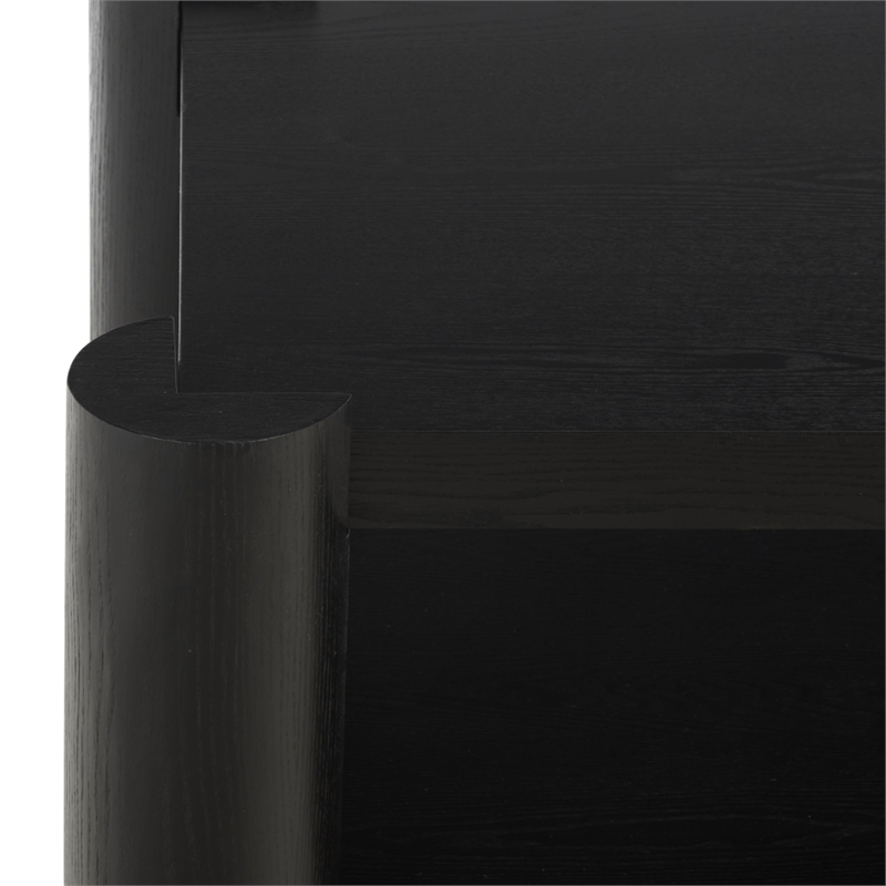 Safavieh Camoni 1 Shelf Wood Coffee Table in Black