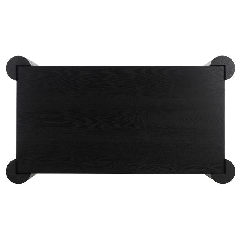 Safavieh Camoni 1 Shelf Wood Coffee Table in Black