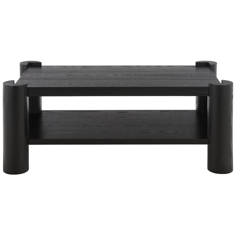 Safavieh Camoni 1 Shelf Wood Coffee Table in Black