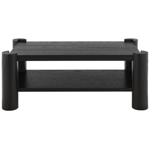 Safavieh Camoni 1 Shelf Wood Coffee Table in Black