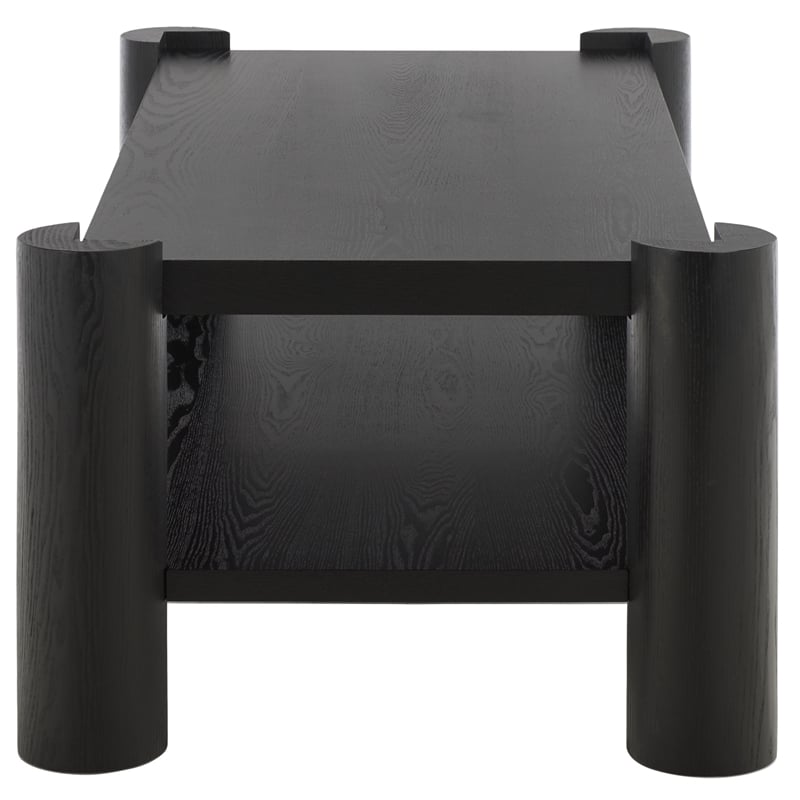Safavieh Camoni 1 Shelf Wood Coffee Table in Black