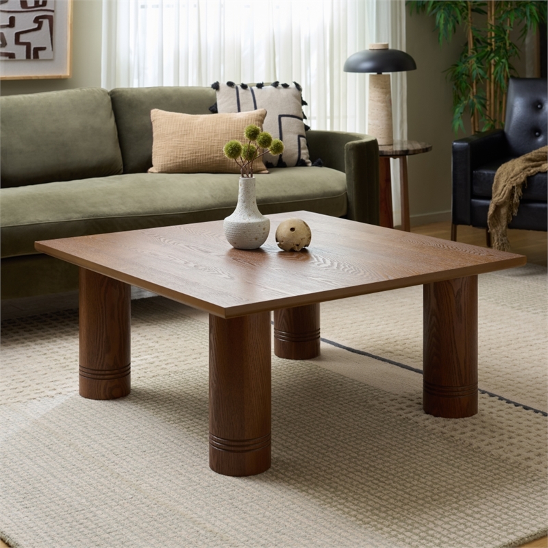 Safavieh Aramin Wood Coffee Table in Walnut
