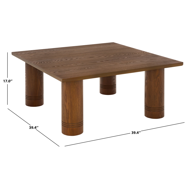 Safavieh Aramin Wood Coffee Table in Walnut