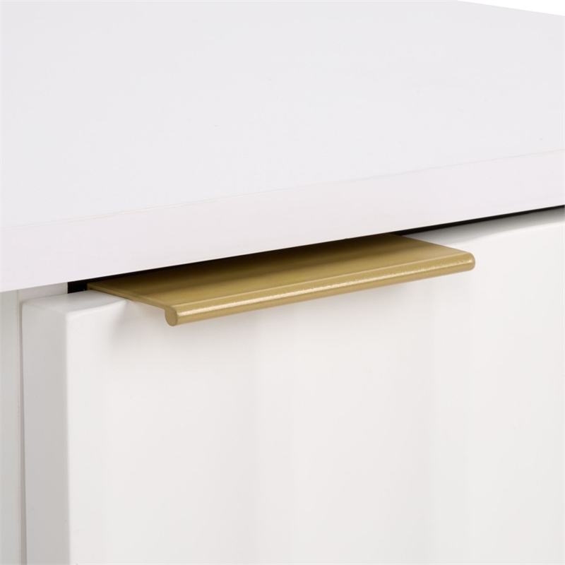 Safavieh Hilsa Wood and Metal Coffee Table in White / Gold