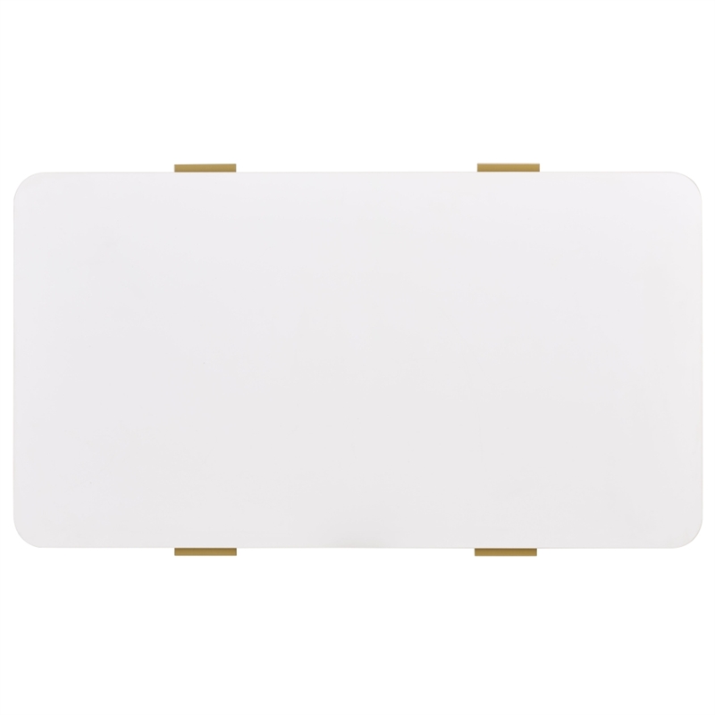 Safavieh Hilsa Wood and Metal Coffee Table in White / Gold